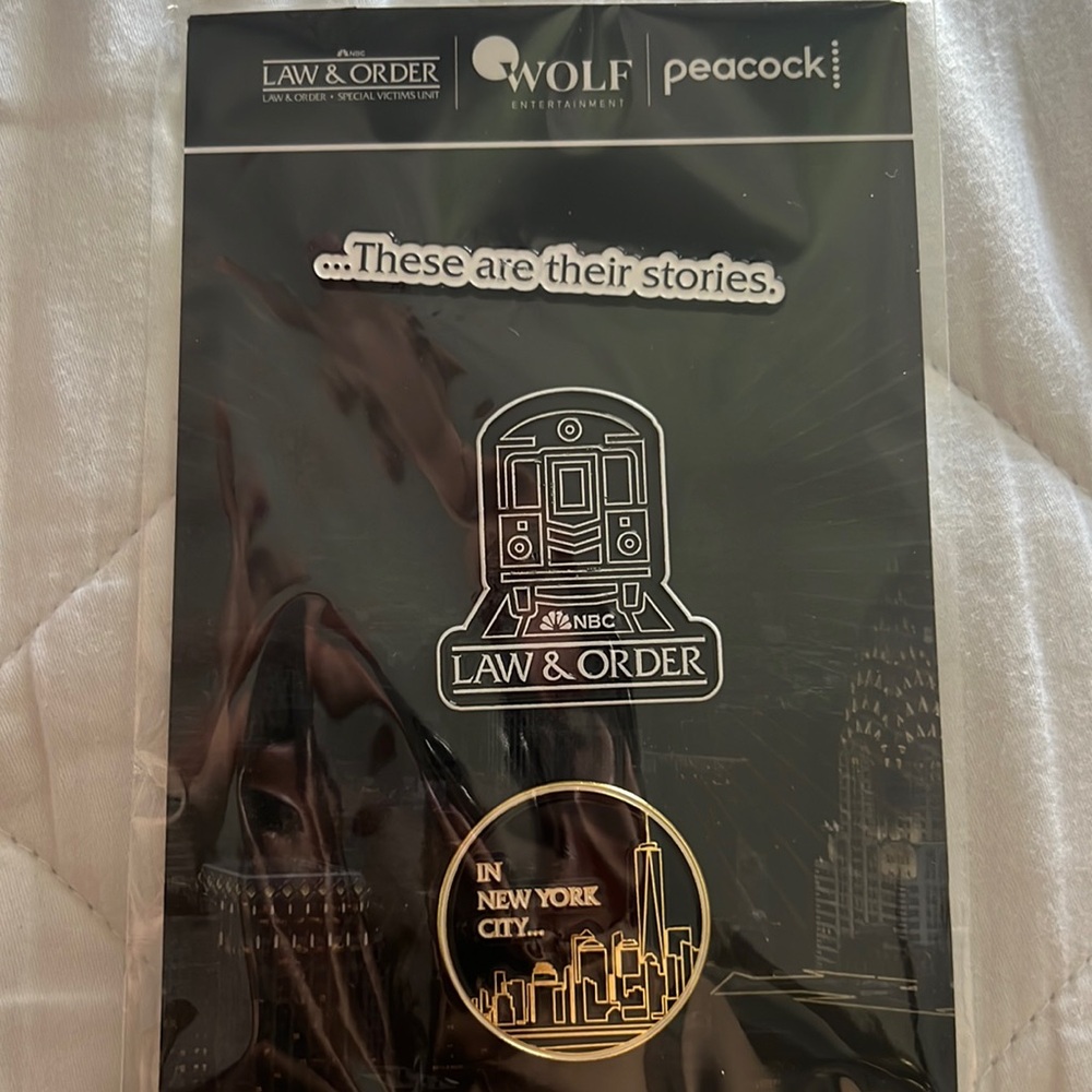NWT Law & Order Specialty Collectors Pins Set of 3 from NBC/Peacock